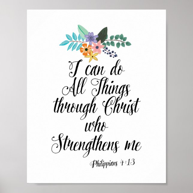 I Can Do All Things Through Christ Christian Print (Front)
