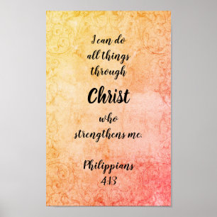 I Can Do All Things Through Christ Colourful Poste Poster