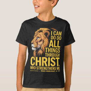 I Can Do All Things Through Christ, Cross Lino Chr T-Shirt