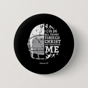 I Can Do All Things Through Christ Football Philip 6 Cm Round Badge