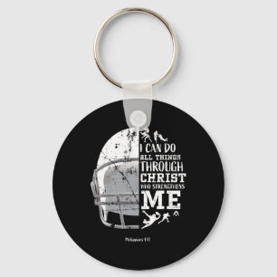 I Can Do All Things Through Christ Football Philip Key Ring