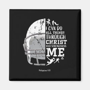 I Can Do All Things Through Christ Football Philip Magnet