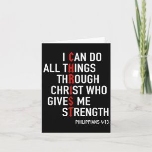 I Can Do All Things Through Christ God Christian B Card