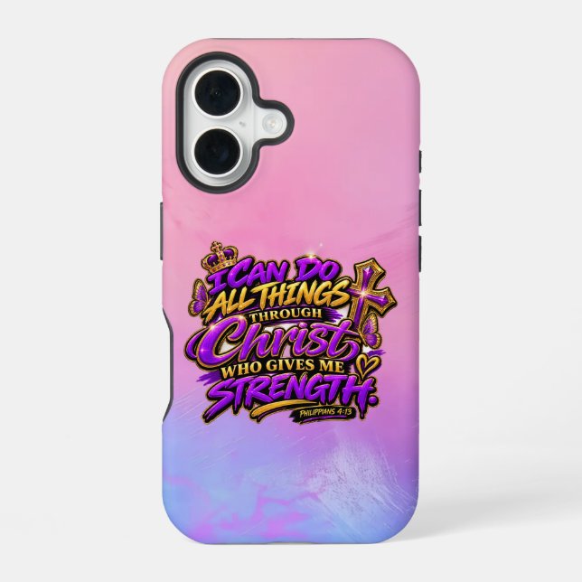 I can do all things through Christ iPhone 16 Case (Back)