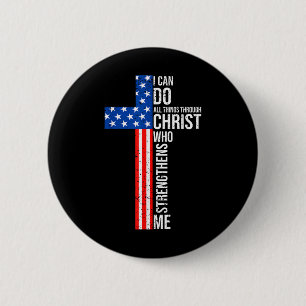 I Can Do All Things Through Christ Jesus Christian 6 Cm Round Badge