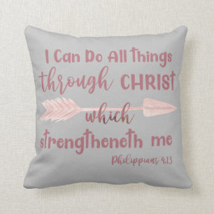 I Can do all things through Christ KJV Bible Verse Cushion