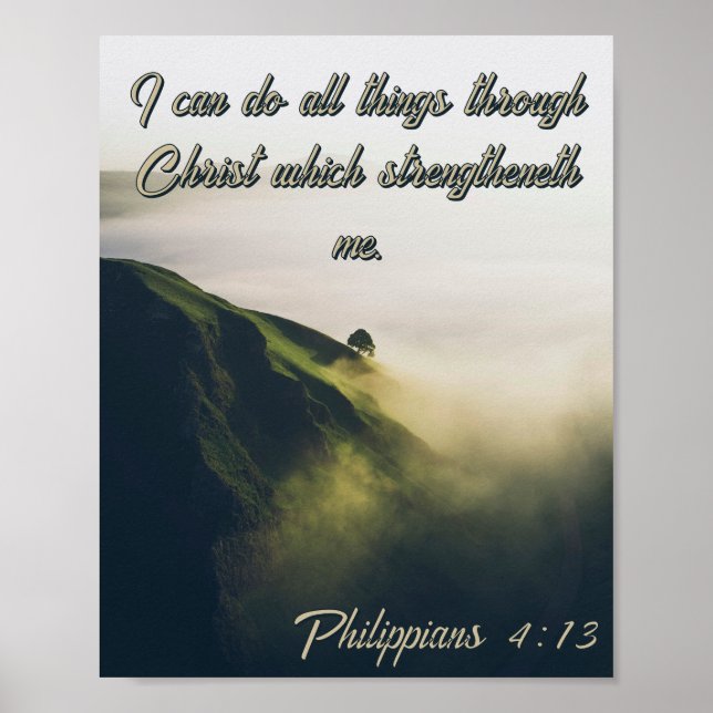 I can do all things through Christ Mountain Tree Poster (Front)