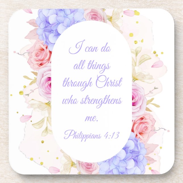 I Can Do All Things Through Christ – Philippians 4 Coaster (Front)