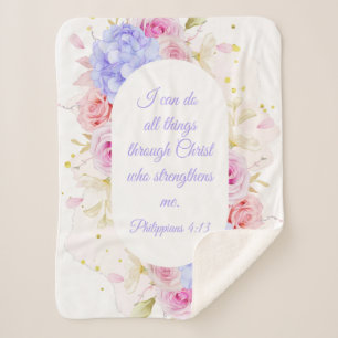 I Can Do All Things Through Christ – Philippians 4 Sherpa Blanket