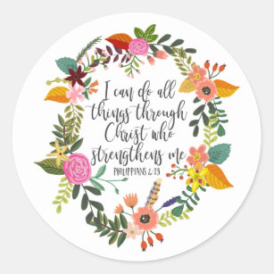 Rise Up and Pray Scripture Quote Classic Round Sticker