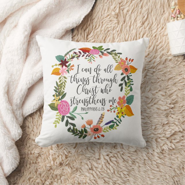 I can do all things through Christ Philippians Cushion (Blanket)