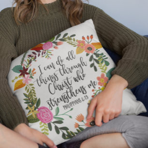 I can do all things through Christ, Philippians  Cushion