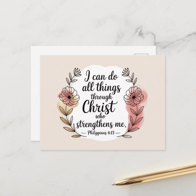 I can do all things through Christ Postcard (Front/Back In Situ)