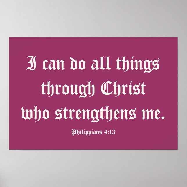 I can do all things through Christ. Poster (Front)