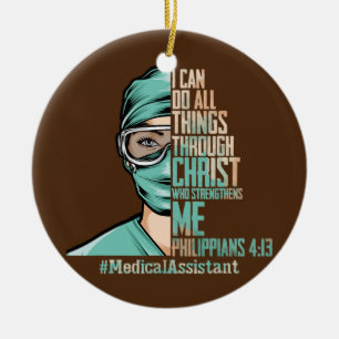 I Can Do All Things Through Christ RN Nurse Gifts Ceramic Tree Decoration