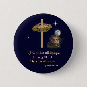 I can do all things through Christ scripture 6 Cm Round Badge