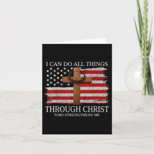 I Can Do All Things Through Jesus America Pride Us Card