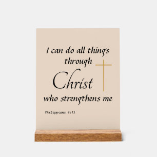I can do all things thru Christ Acrylic Sign