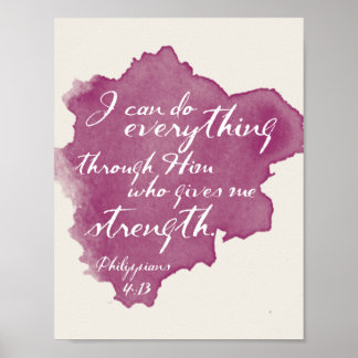 I can do everything Philippians 4:13 Scripture Art Poster