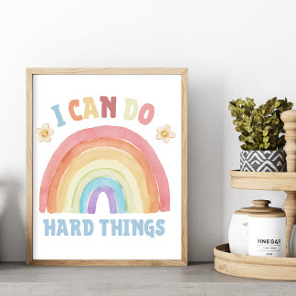 I can do hard things - Kids Positive Affirmation Poster