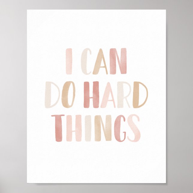 I Can Do Hard Things Pink Girl Nursery Decor (Front)