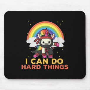 I Can Do Hard Things Rainbow Ninja Mouse Mat