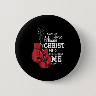 I Can Do Things Christian Boxing Quote Philipans 4 6 Cm Round Badge