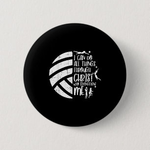 I Can Do Things Through Christ Volleyball Christia 6 Cm Round Badge