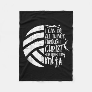 I Can Do Things Through Christ Volleyball Christia Fleece Blanket