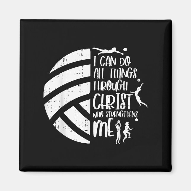 I Can Do Things Through Christ Volleyball Christia Magnet (Front)