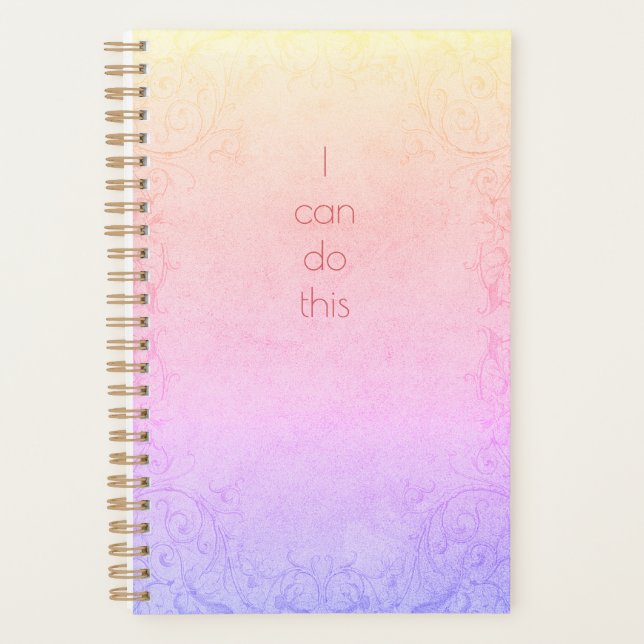 I Can Do This Modern Pastel Rainbow Gradient Plann Planner (Front)