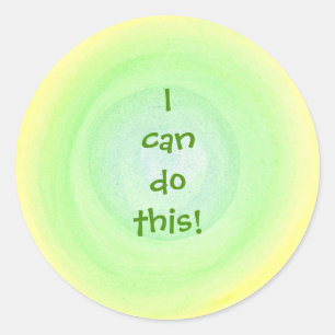 I can do this! Yellow green blends affirmation Classic Round Sticker