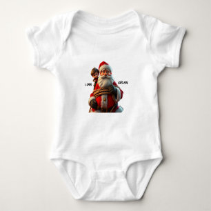 I Can Explain, Cartoon Santa Claus And Little Boy Baby Bodysuit