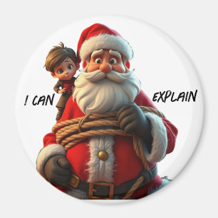 I Can Explain, Cartoon Santa Claus And Little Boy Magnet
