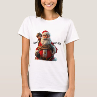 I Can Explain, Cartoon Santa Claus And Little Boy T-Shirt