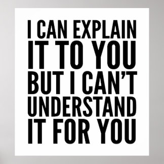 I Can Explain it to You But I Can't Understand... Poster