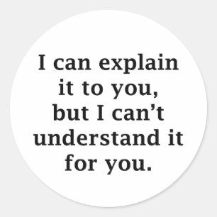 I Can Explain It To You Classic Round Sticker