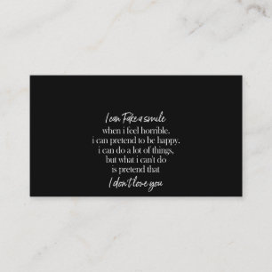 i can fake a smile business card