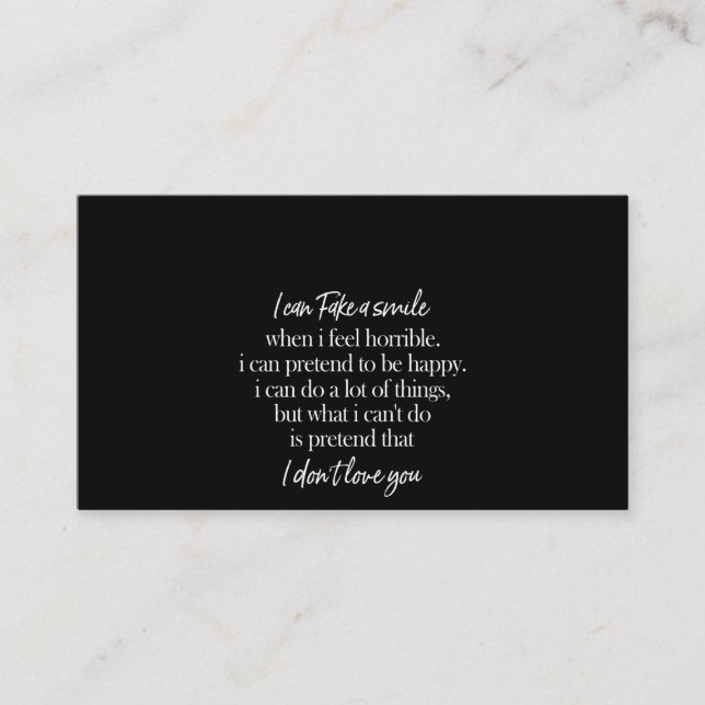 i can fake a smile business card (Front)