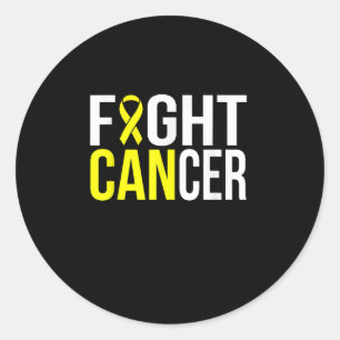 I Can Fight Bladder Cancer Yellow Ribbon Classic Round Sticker