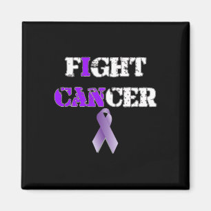 I Can Fight Cancer Purple Ribbon  Magnet
