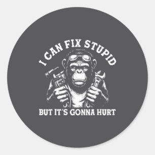 I Can Fix Stud But It's Gonna Hurt Mechanic Funny  Classic Round Sticker