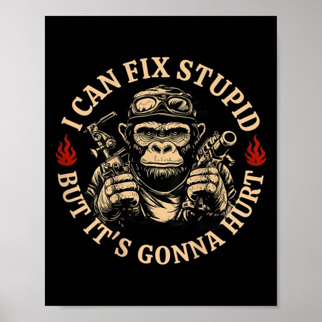 I Can Fix Stud But It's Gonna Hurt Monkey Funny (o Poster (Front)
