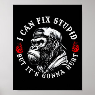 I Can Fix Stud But It's Gonna Hurt Monkey Vintage Poster