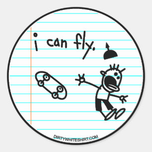 I can fly. classic round sticker