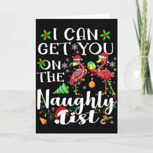 I Can Get You On The Naughty List Flamingo Christm Card