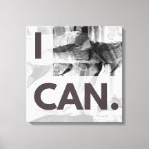 I Can Gray Stone Rock Stretched Canvas Print