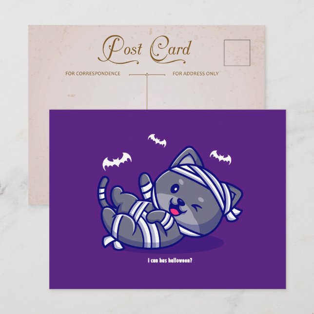 I Can Has Halloween? Holiday Postcard (Front/Back)