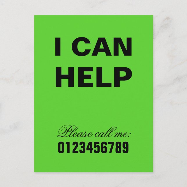 I can help Neighbourhood Assistance SOS Postcard (Front)