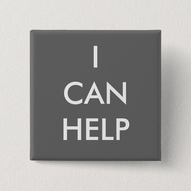 I Can Help  Volunteer Button Charity Events (Front)